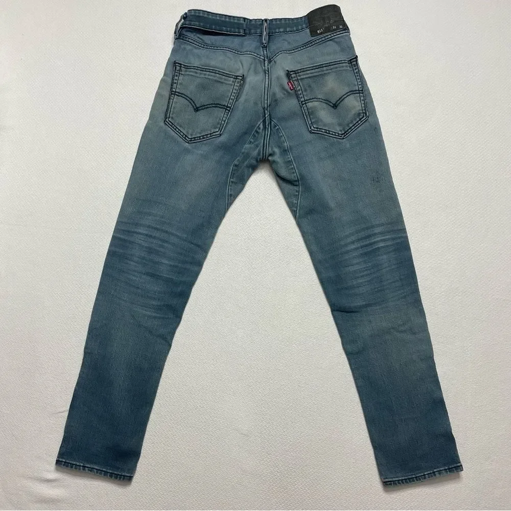 Levi's 511 Black Label Slim Denim Jeans Distressed Men's Size 31x32